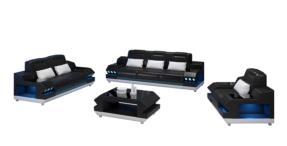 Celsius Modern Leather Sofa Set