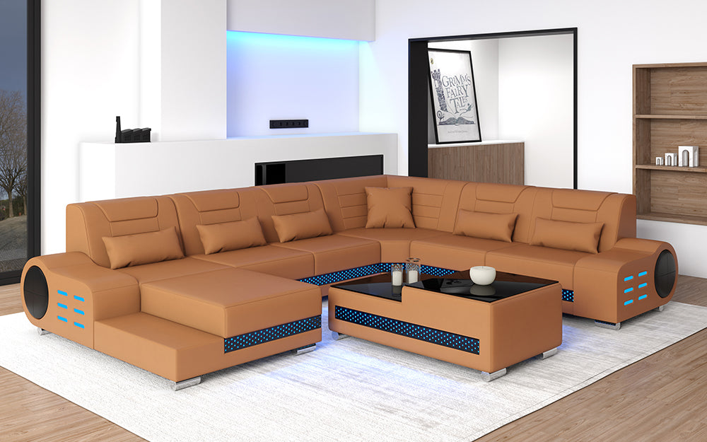 Elliot Modern Leather Sectional