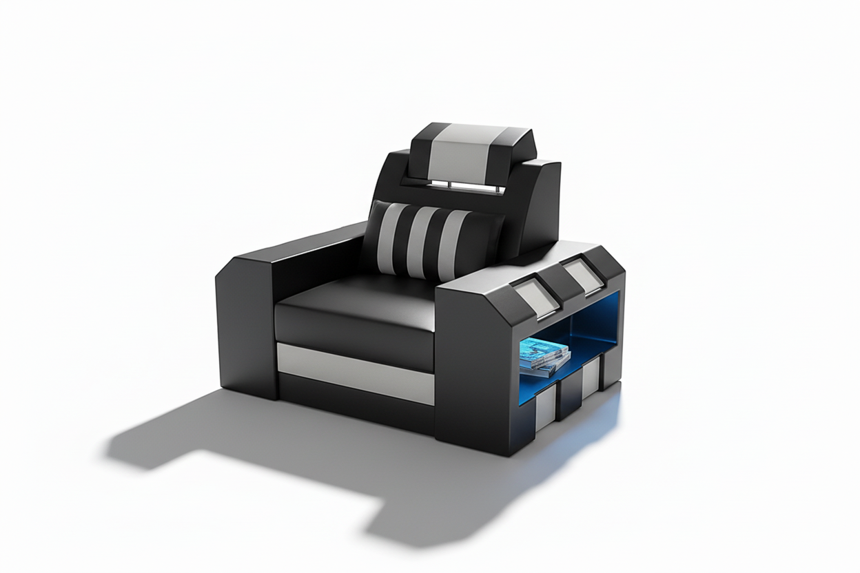 Cosmo LED Leather Sofa Set - Chair