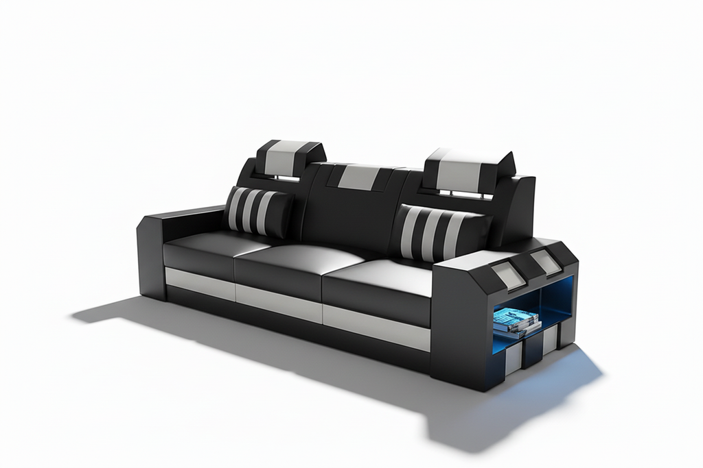 Cosmo LED Leather Sofa Set - Loveseat