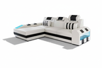 Cosmo Small Modern Leather Sectional with LED
