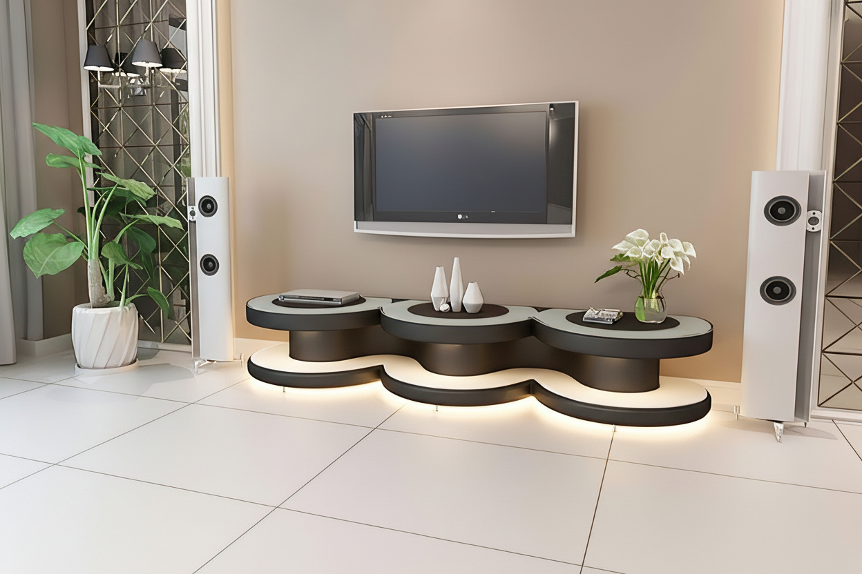 Emma TV Stand black white shadow