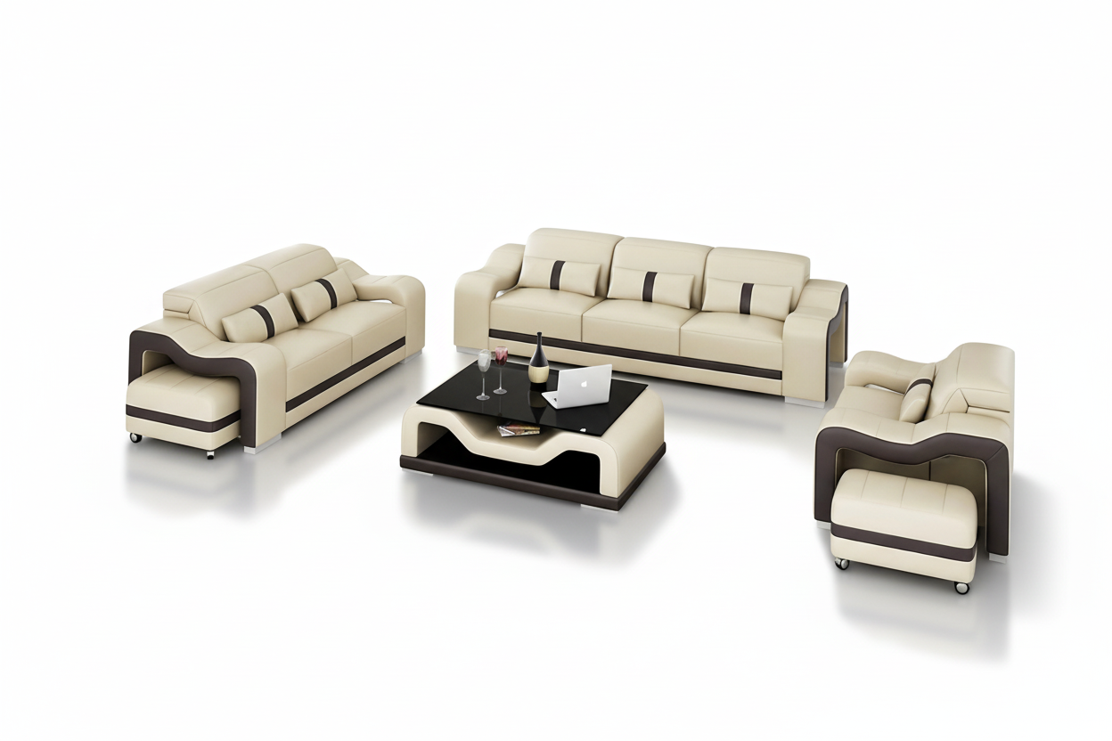 Modia Leather Sofa Set