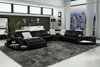 Navasota Large Leather Sectional with Shape Chaise