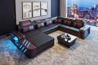 Ralutic Modern U Shape Leather Sectional