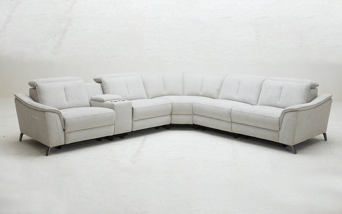 Rium Fabric Modern Sectional With Recliners
