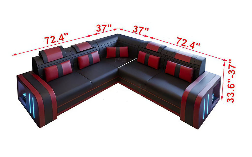 Ralutic Leather Corner Sectional with Side Storage